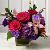 A fresh and vibrant mix of purple and pink tones, artfully arranged