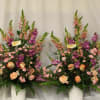 This is a couple set of baskets in tones of lavender and