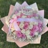 50 Roses Bouquet with two contrasting or complementary colors, designed to be