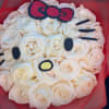 Hello kitty face bouquet with roses 
Color roses:
White 
Red
Pink
Hot pink
