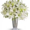 This classic silver and white arrangement is a stunning way to let