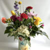 This keepsake cement vase with a wildflower design.  Filled with 