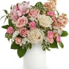 Nothing&#039;s sweeter than the prettiest pink and cream roses presented n a
