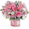 Delicate and charming, this pastel pink Valentine&#039;s Day bouquet is beautifully complemented