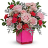 Pinktastic! Pour on the feminine charm with this gorgeous glass cube brimming