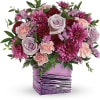 Pour on the glam with this luxurious lavender cube! With its shimmering