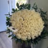 Elegant organic bouquet made up of 75 large roses, you can choose
