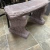 Hand made stone benches with vinery designs. 