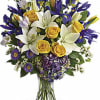 Inspired by the sky on a bright spring day, this glorious bouquet