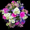 This bouquet will surprise with its&#039; size! Composed of alstroemeria, dianthus, and