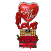 Sweet love an arrangement with roses big box of chocolates balloons can