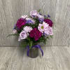 Send this petite lovely lavender themed arrangement today! Flowers and colors may
