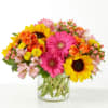 As colorful as a wagon full of beach toys, this energetic arrangement