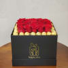 Elegant roses in a box surrounded by chocolates
NOTICE BOX MAY BE DIFFERENT
