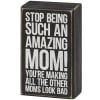 A classic black and white wooden box sign from for Mother&#039;s Day