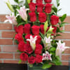 Stargazer and Roses city style make with 24 Roses and 4 Stargazer