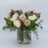 Toscana a gorgeous burgundy, ivory and nude colored fall arrangement, designed with