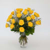 Premium long-stemmed yellow roses - large headed blossoms designed in a vase