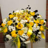 Yellow, white and black Casket 