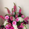 Pastel Flower Sympathy Arrangement in Basket

Basket with hydrangea, gerbera, spray roses, snapdragon