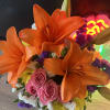 fresh Colorfull flowers in clear vase 