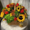 Celebrate the beauty of fall with our Autumn Sunflower Delight Basket, a
