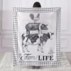 Soft quilt  50x60. A black and white farmhouse-inspired style on this