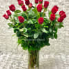2 Dz. Premium Red Roses in a Tall Cylinder Glass Vase
Style: Round