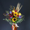 Beautiful fall colors in a colored glass vase that&#039;ll make a heart