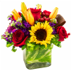 This stunning, colorful arrangement appears fresh from a farmers&#039; market! Perfect for