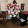 Wreath Designed with assortment of High End Seasonal Flowers &amp; Fancy Greens.
