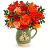 Teleflora&#039;s Charming Acorn Bouquet embraces autumn. This charming glazed stoneware pitcher is