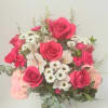 Beautiful pink roses ,and hydrangeas, with fragrant waxflower,daisies and long lasting alstromeriain