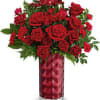 Absolutely stunning! This striking all-red Valentine&#039;s Day bouquet is beautifully arranged in