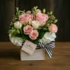 A Sweet bouquet filed with Hydrangeas, Light Pink spray roses, greem lisianthus