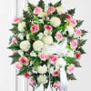 A delicate blend of soft pink and pure white blooms, this standing