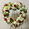 This 24&#039; Open Heart Includes White Hydrangea, Green Fuji Mums, White Lilies