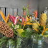 A selection of tropical flowers from the caribbean such as Shampoo Ginger