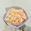 The bouquet has 4 dozen (48) of mixed light pink and peach!