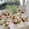 (B) package includes the following: 

Small- bridal bouquet / 5 boutonniere /