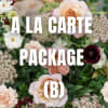 (B) package includes the following: 

Small- bridal bouquet / 5 boutonniere /