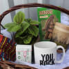 A unique plant, socks, a mug, a Barr-Co. fir and grapefruit soap