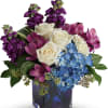 Reminiscent of a beautiful impressionist portrait, the deep purples, fresh blues and