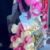 Express your love with our pink white roses bag , featuring fresh