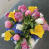 Colors of the Summer - Ocean Blue / Yellow Sunshine with Roses