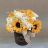 A stunning white and yellow box. Including sunflowers &amp; other yellow and