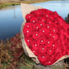 This magnificent hand bouquet holds 7 dozens of the highest quality red