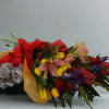 This colorful bouquet has a one sided display with different colors for