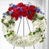 Our Patriotic Passion Wreath is a beautiful symbol of honor, bravery and