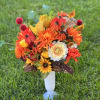 Beautiful remembrance cemetery vase for Summer. Created with silk flowers in a